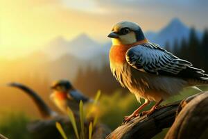 Male kestrels scenic flight, set against a beautifully blurred background AI Generated photo