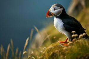 Captivating image of a puffin Fratercula arctica in its natural habitat AI Generated photo