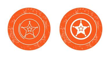 Sheriif badge Line Icon vector