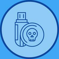 icono de vector de unidad usb infectado