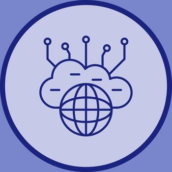 icono de vector de nube informática