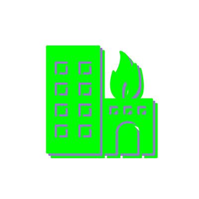 Unique Burning Building Vector Icon