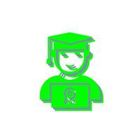 Unique Student Holding Degree Vector Icon