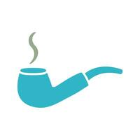 Unique Lit Smoking Pipe Vector Icon