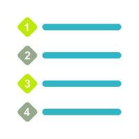 Unique Numbered list Vector Icon
