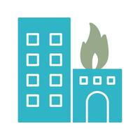 Unique Burning Building Vector Icon