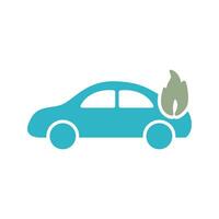 coche único en icono de vector de fuego