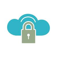 Secure Cloud Vector Icon
