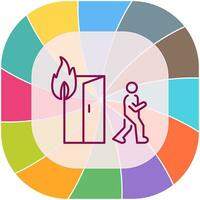 Unique Running from Fire Vector Icon