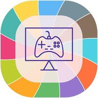 icono de vector de juegos en línea único