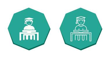 Unique Studying on Desk Vector Icon