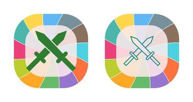 Unique Two Swords Vector Icon