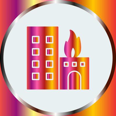 Unique Burning Building Vector Icon