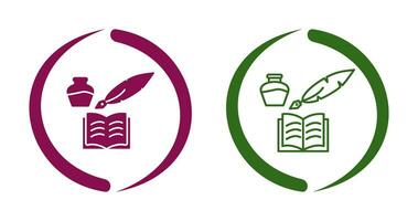 Unique Quill and Book Vector Icon