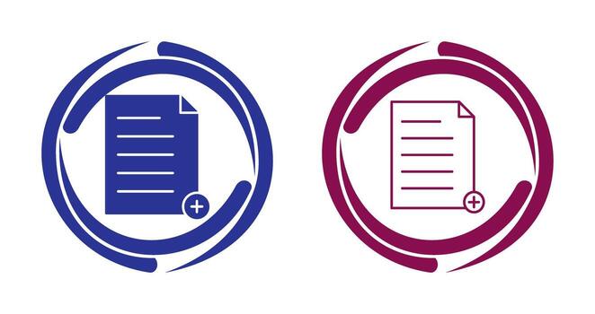 Unique Add File Vector Icon