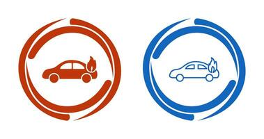 Unique Car on Fire Vector Icon