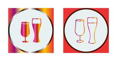 Unique Beer Glasses Vector Icon