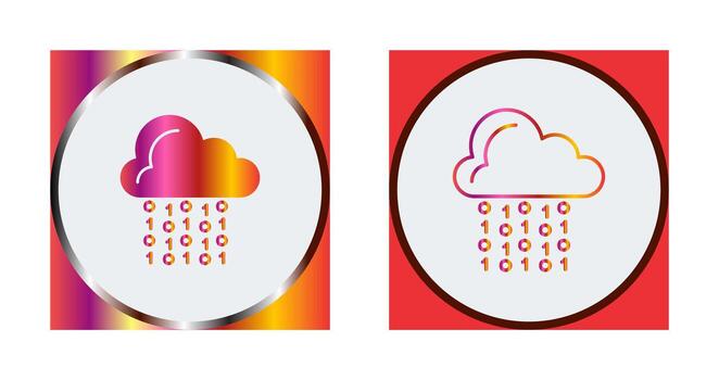 icono de vector de codificación de nube