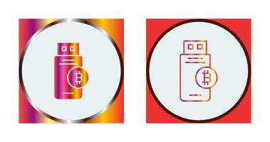 Bitcoin Usb Device Vector Icon