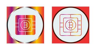Bitcoin Chip Vector Icon