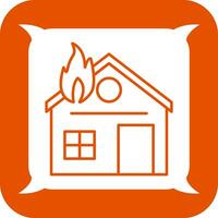 casa única en icono de vector de fuego