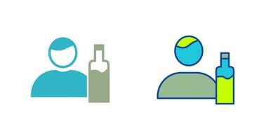 Unique Man And Drink Vector Icon