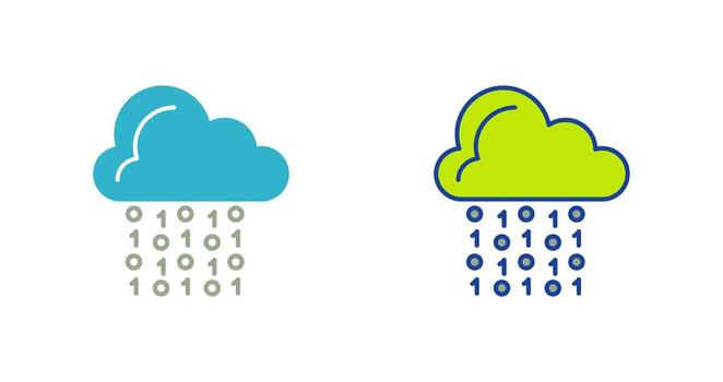 icono de vector de codificación de nube