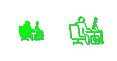 Computer Worker Vector Icon