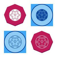 Unique Poker Chips Vector Icon