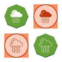 icono de vector de codificación de nube