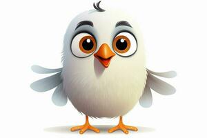 Cute cartoon chicken isolated on a white background. AI generated pro photo