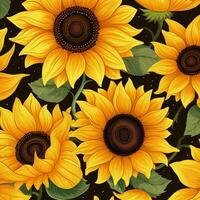 Sunflower Serenade Endless Elegance in Seamless Designs. AI generative photo