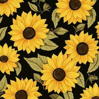 Sunflower Serenade Endless Elegance in Seamless Designs. AI generative photo