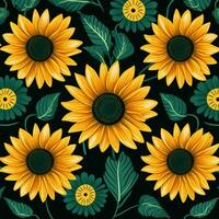 Sunflower Serenade Endless Elegance in Seamless Designs. AI generative photo