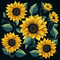 Sunflower Serenade Endless Elegance in Seamless Designs. AI generative photo