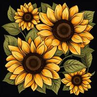 Sunflower Serenade Endless Elegance in Seamless Designs. AI generative photo