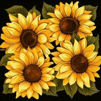 Sunflower Serenade Endless Elegance in Seamless Designs. AI generative photo