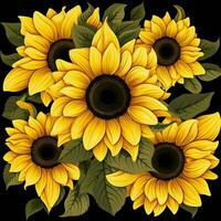 Sunflower Serenade Endless Elegance in Seamless Designs. AI generative photo