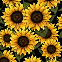 Sunflower Serenade Endless Elegance in Seamless Designs. AI generated photo