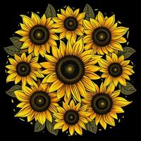 Sunflower Serenade Endless Elegance in Seamless Designs. AI generated photo