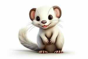 3D rendering of a cute little skunk isolated on white background. ai generated pro photo