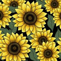 Sunflower Serenade Endless Elegance in Seamless Designs. AI generated photo