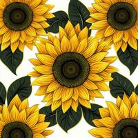 girasol serenata interminable elegancia en sin costura diseños ai generado foto