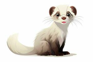 3D rendering of a cute little skunk isolated on white background. ai generated pro photo