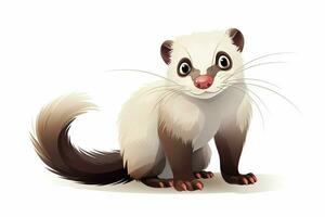 3D rendering of a cute little skunk isolated on white background. ai generated pro photo