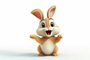 3d rendering of a cute easter bunny on a white background. ai generated pro photo