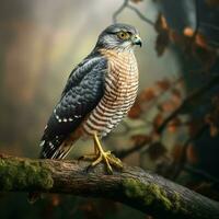 Red-shouldered hawk. ai generated pro photo