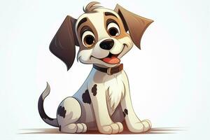 3d rendering of a cute cartoon dog sitting on a white background. ai generated pro photo