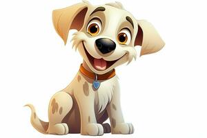 3d rendering of a cute cartoon dog sitting on a white background. ai generated pro photo