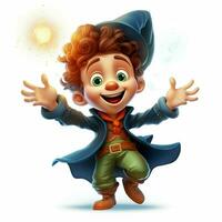 Cute boy dressed as a wizard, 3d digitally rendered illustration. ai generated pro photo